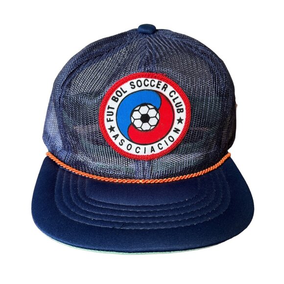 Mesh Flat Bill Trucker Hat Snap Back Futbol Soccer Club Asociacion Hat Goisa Nav - Picture 1 of 6